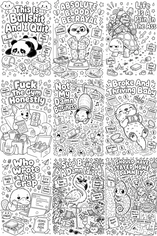 Cute But Rude Coloring Book Pages