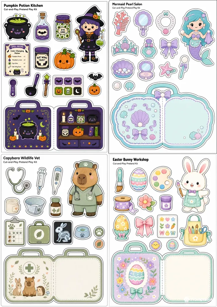 Printable Cutandplay Pretend Play Kits