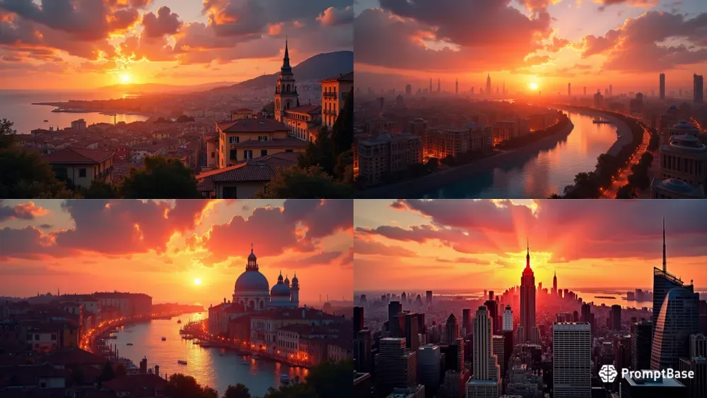 Cities At Sunset