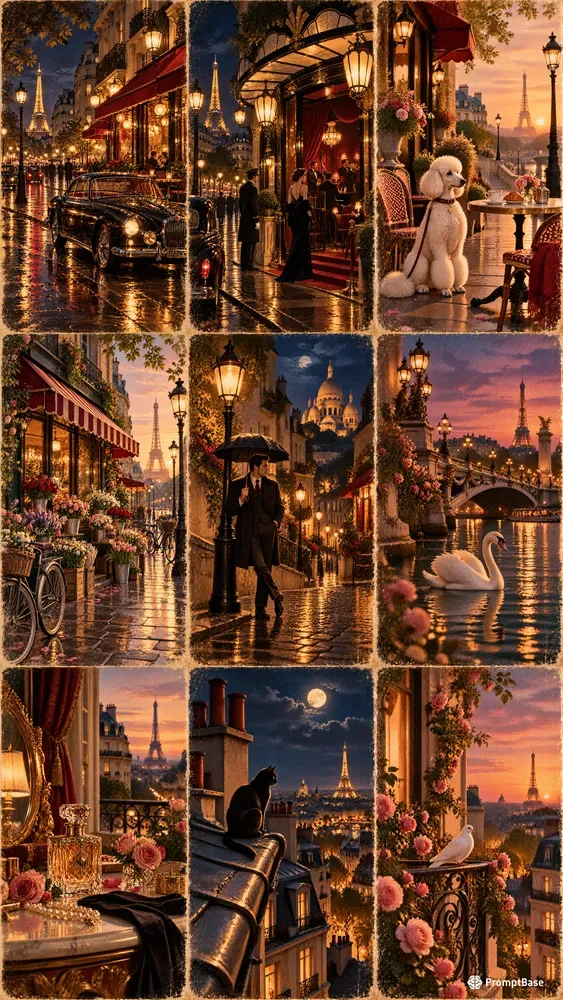 Cinematic Paris Glamour Posters