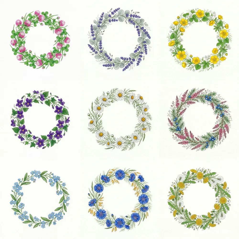 Minimalist Watercolor Wreath Art