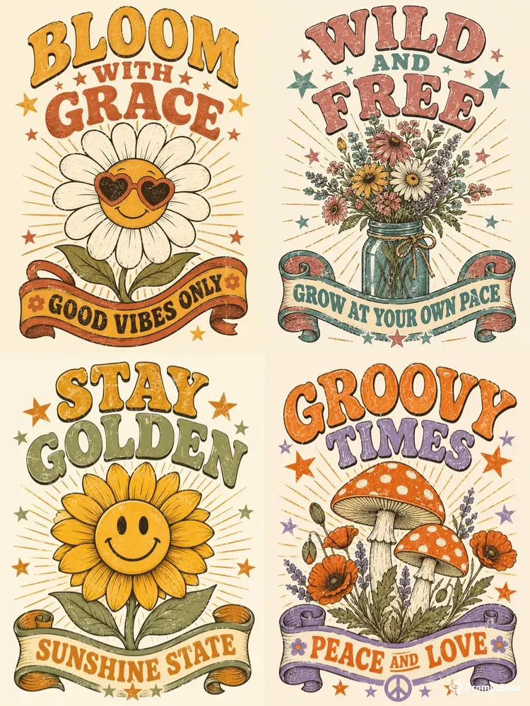 Retro Botanical Flower Quote Shirts