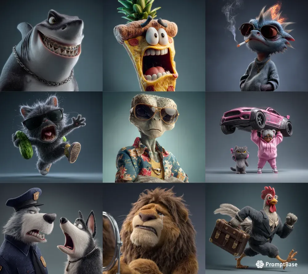 Pixar Style Expressive Character Art