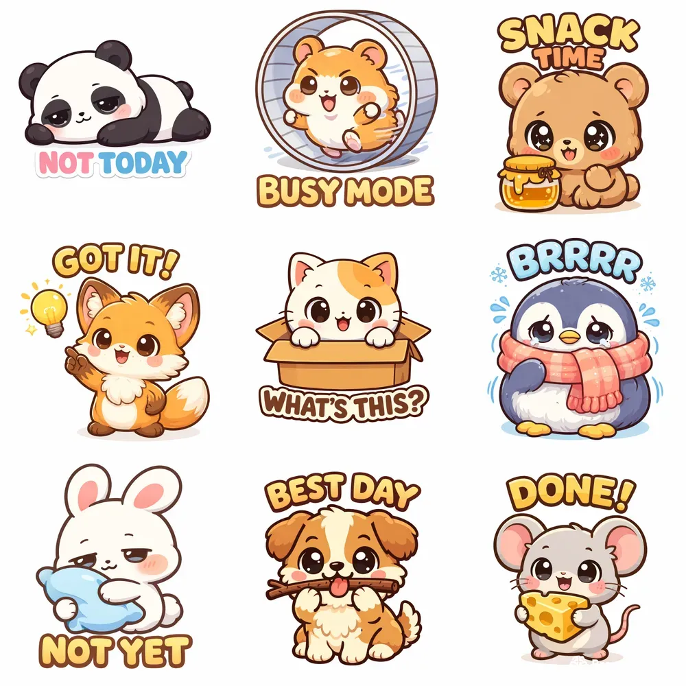Ultracute Kawaii Animal Meme Stickers