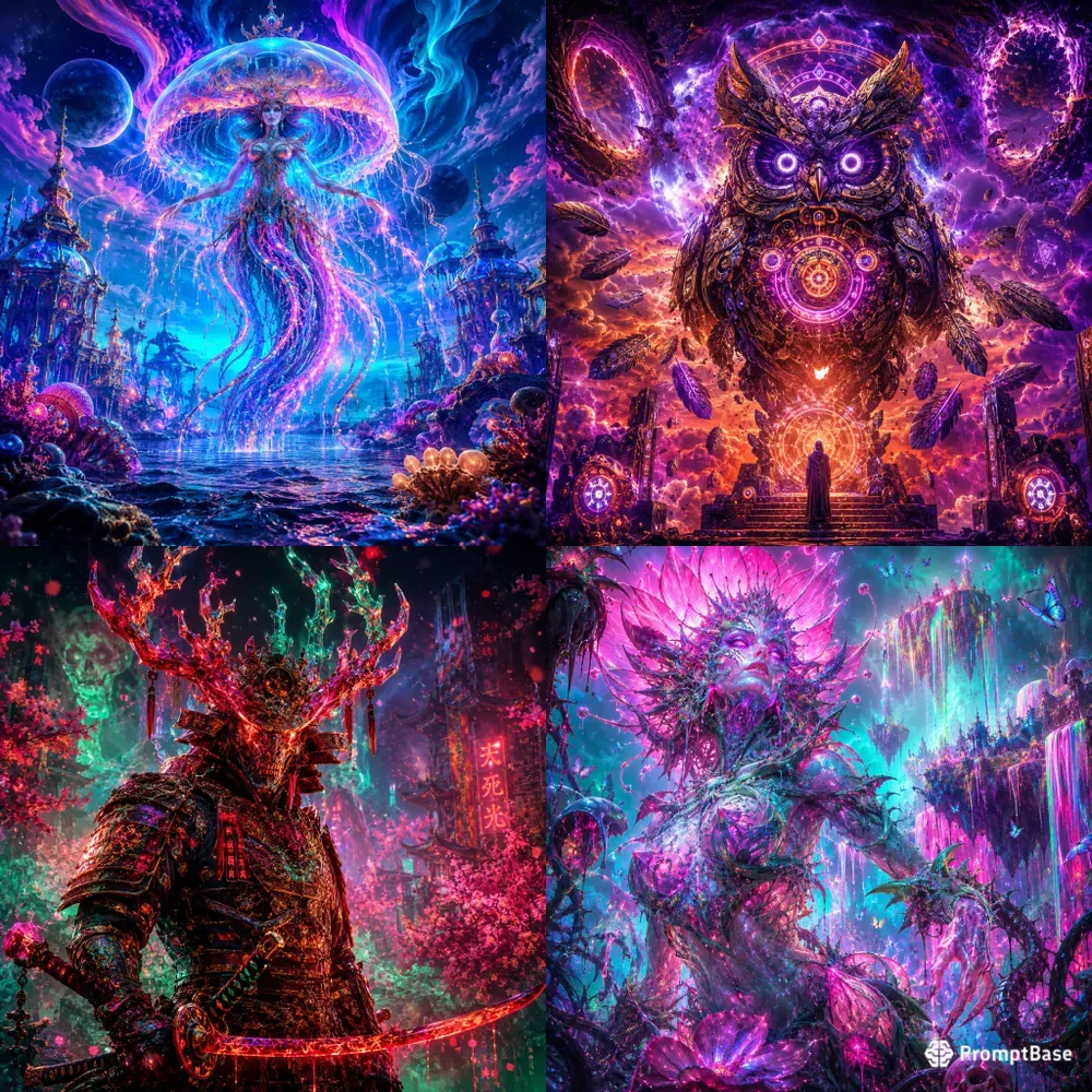 Psychedelic Neon Horror Dreams