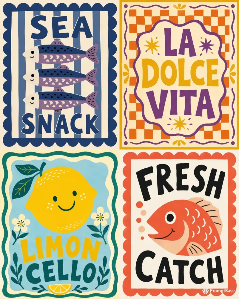 Retro Italian Food Posters