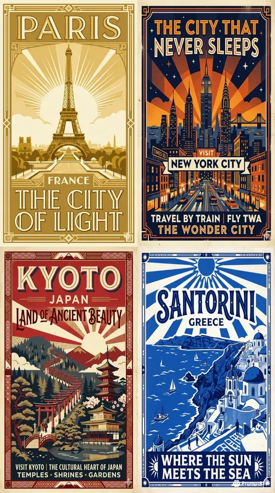 Vintage Retro Travel Posters