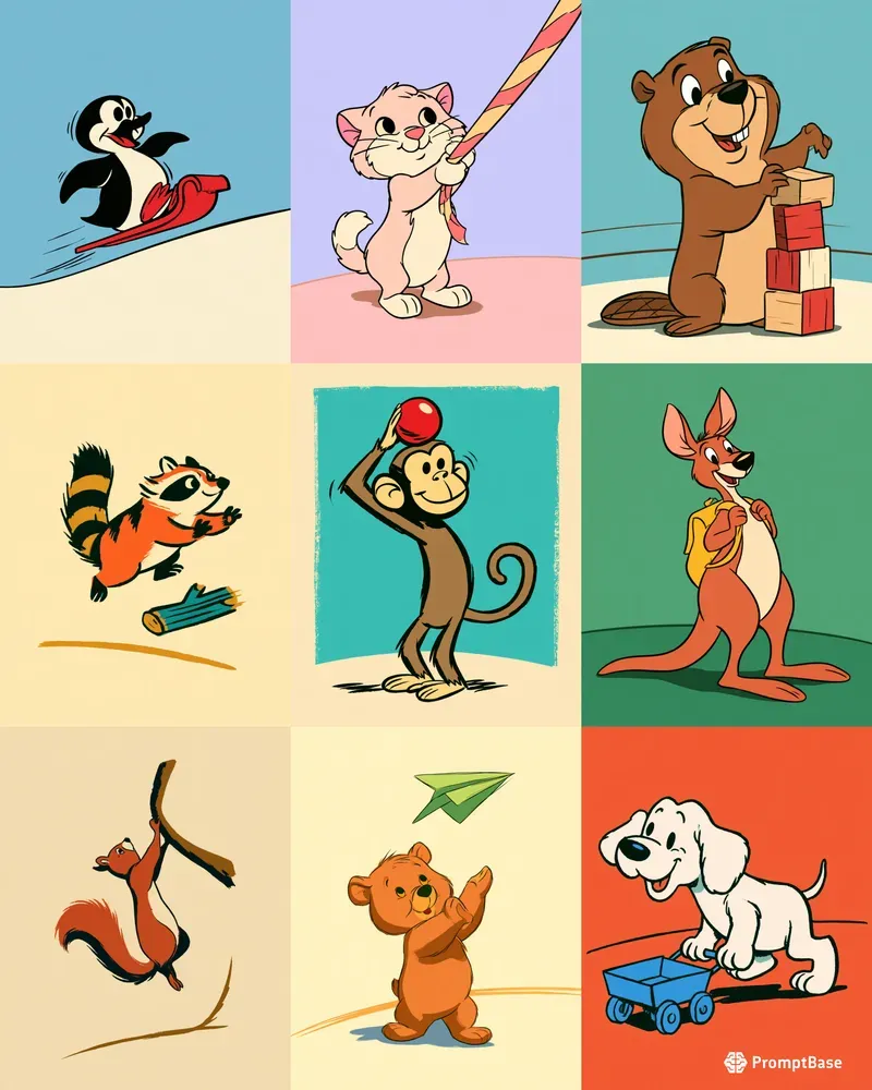 Retro Action Verb Cards