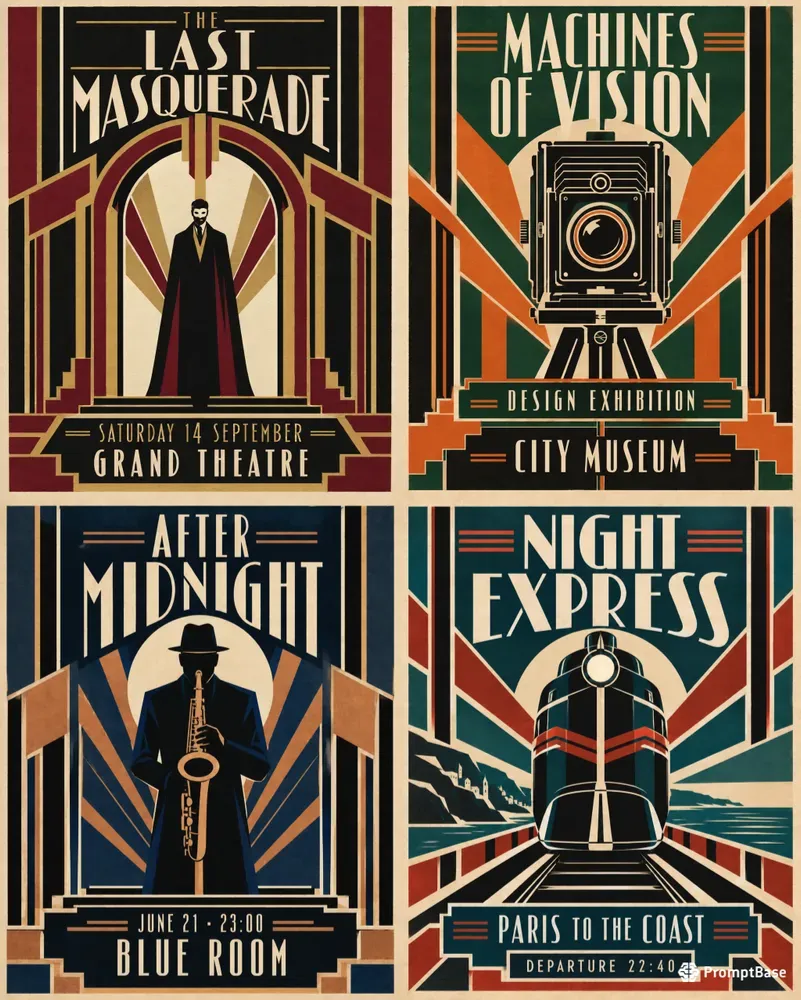 Art Deco Central Axis Posters