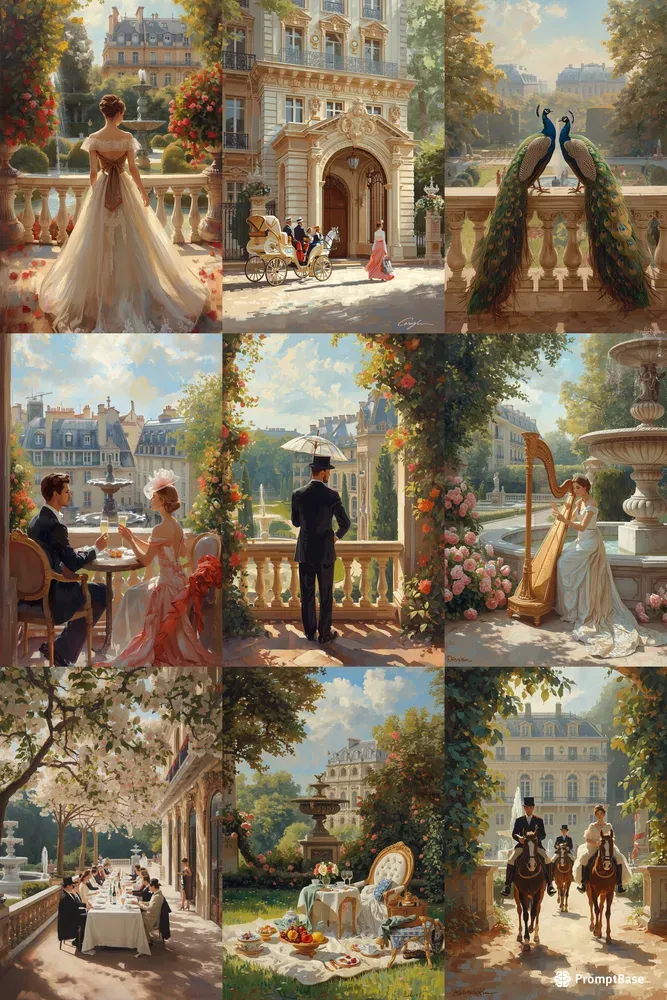 Paris Royalty Summer Oil Paintings