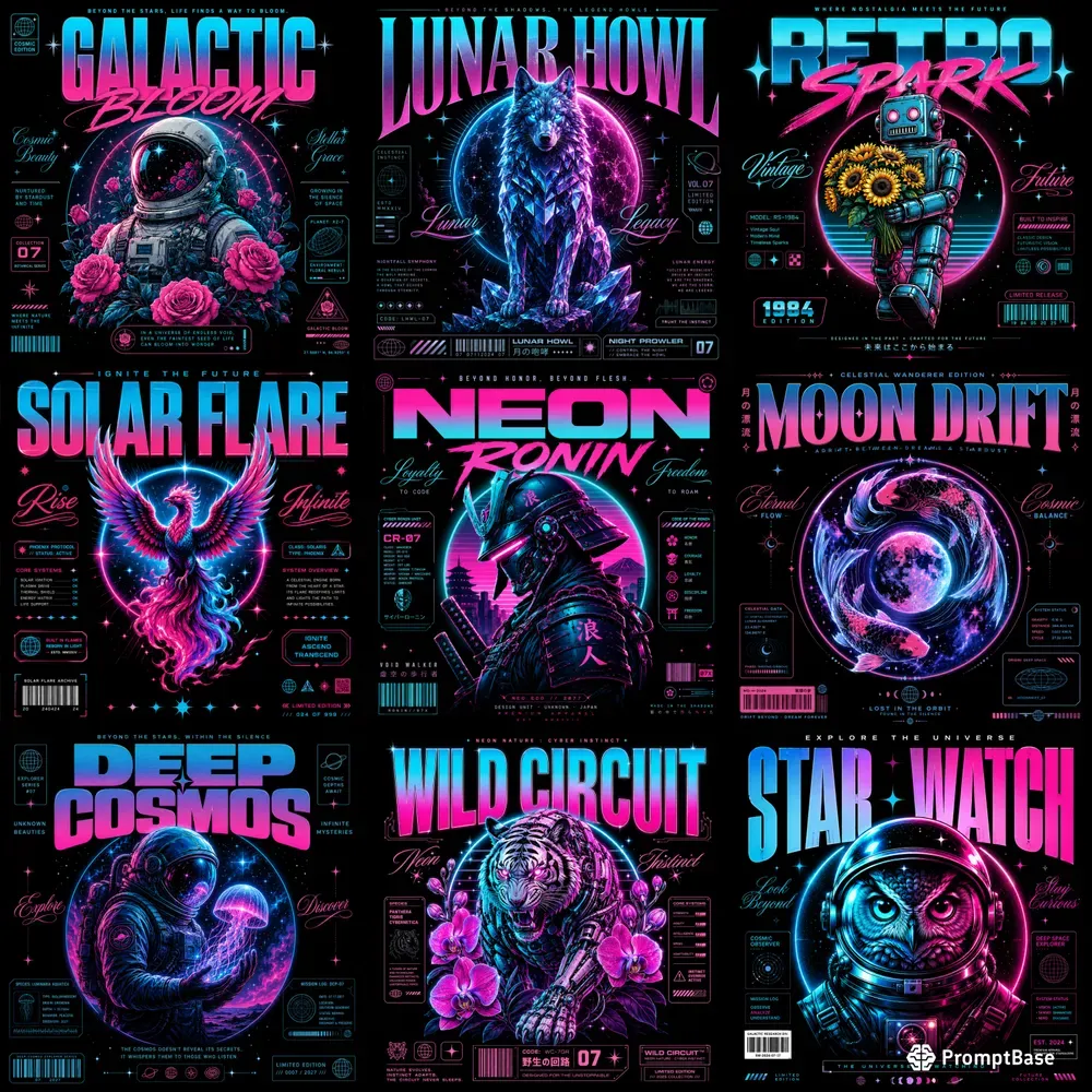 Cosmic Neon Poster Creators
