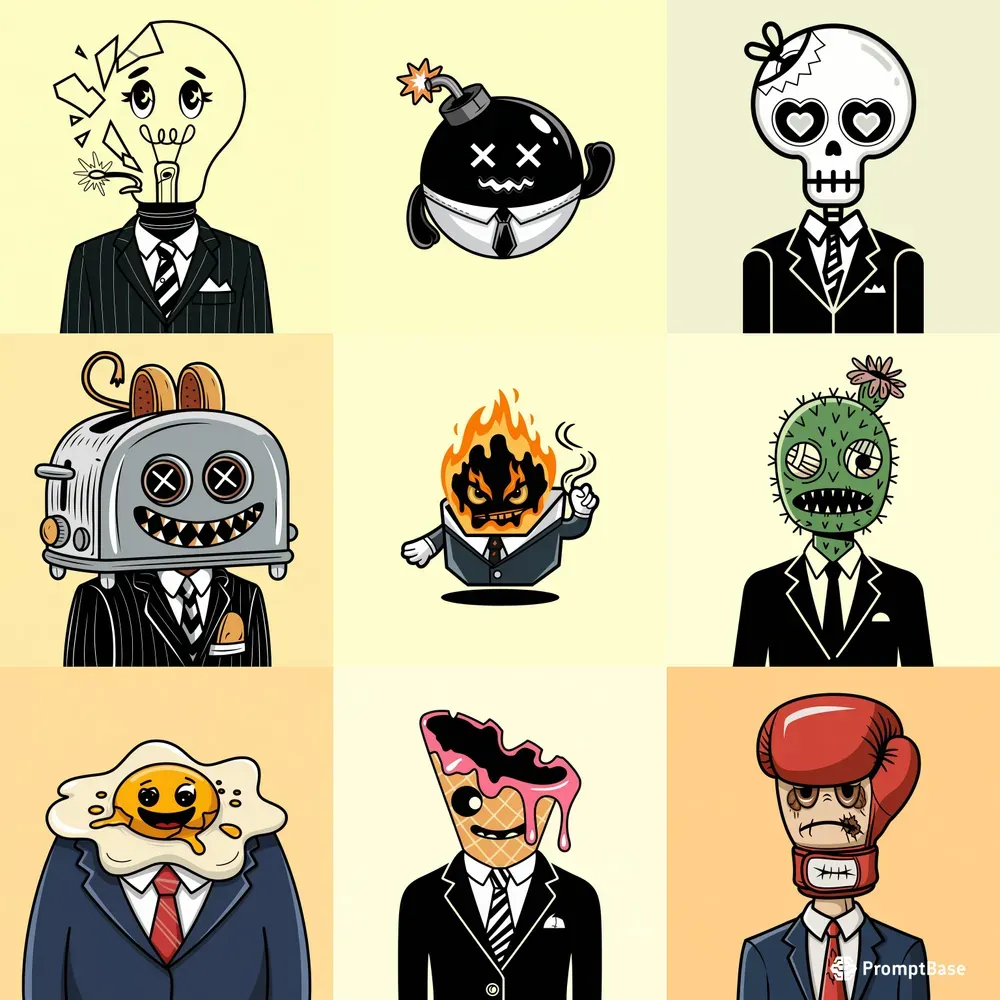 Twisted Mascots Flat Edgy Icons