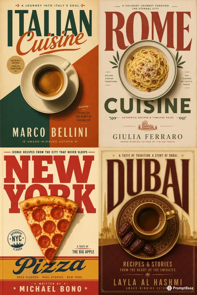 Vintage Destination Food Book Covers