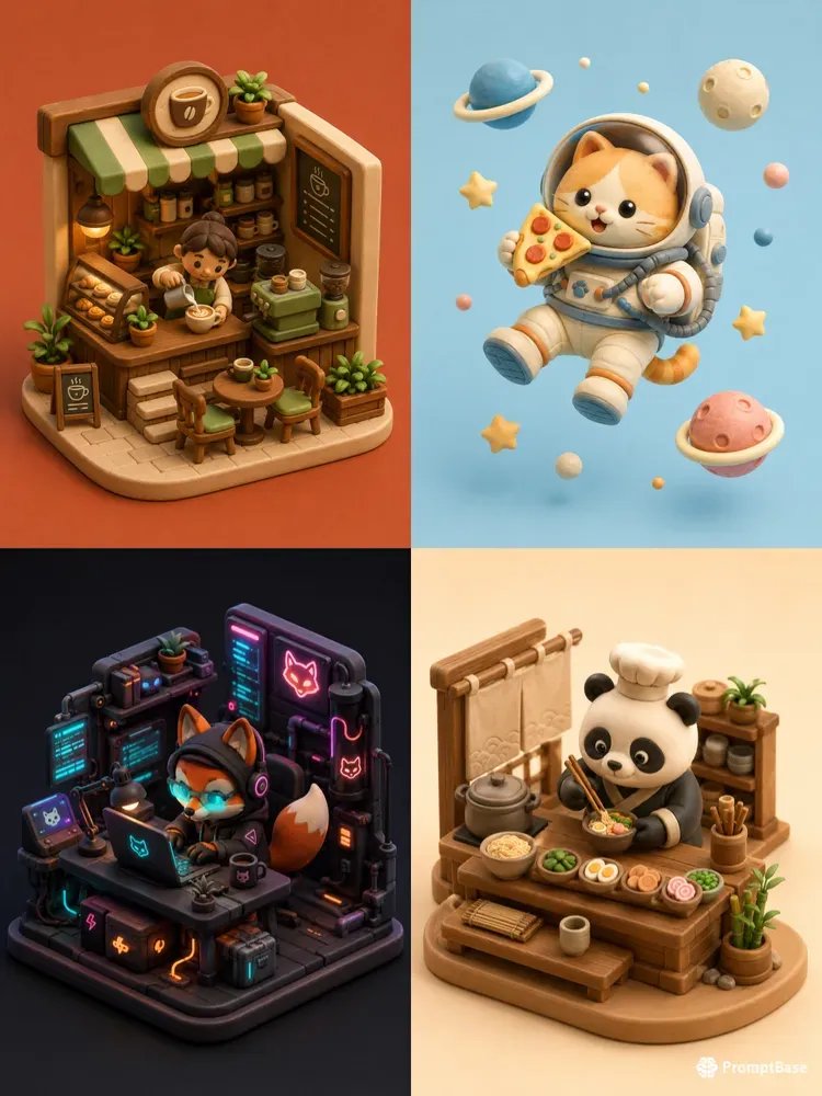 3D Clay Isometric Scenes