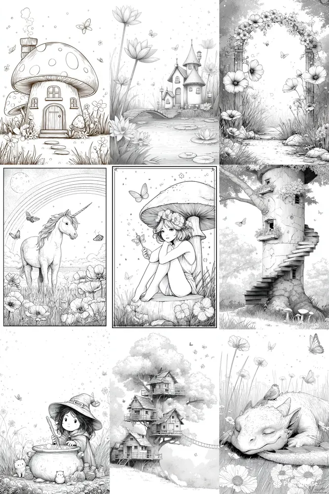 Kids Fantasy Coloring Pages