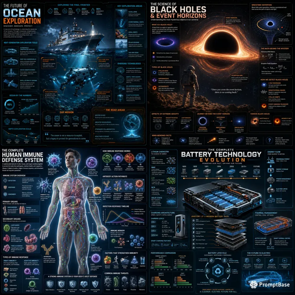 Cinematic Scientific Infographic Posters