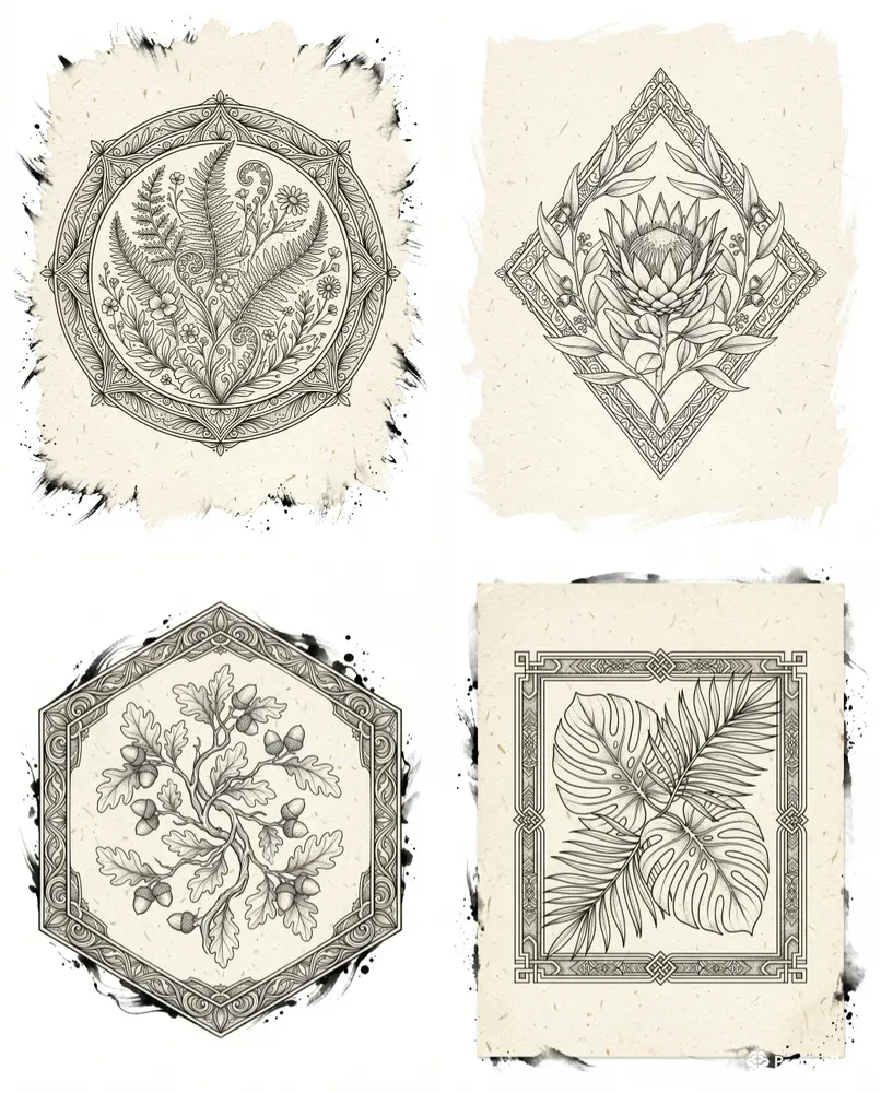 Botanical Line Art Prints On Demand