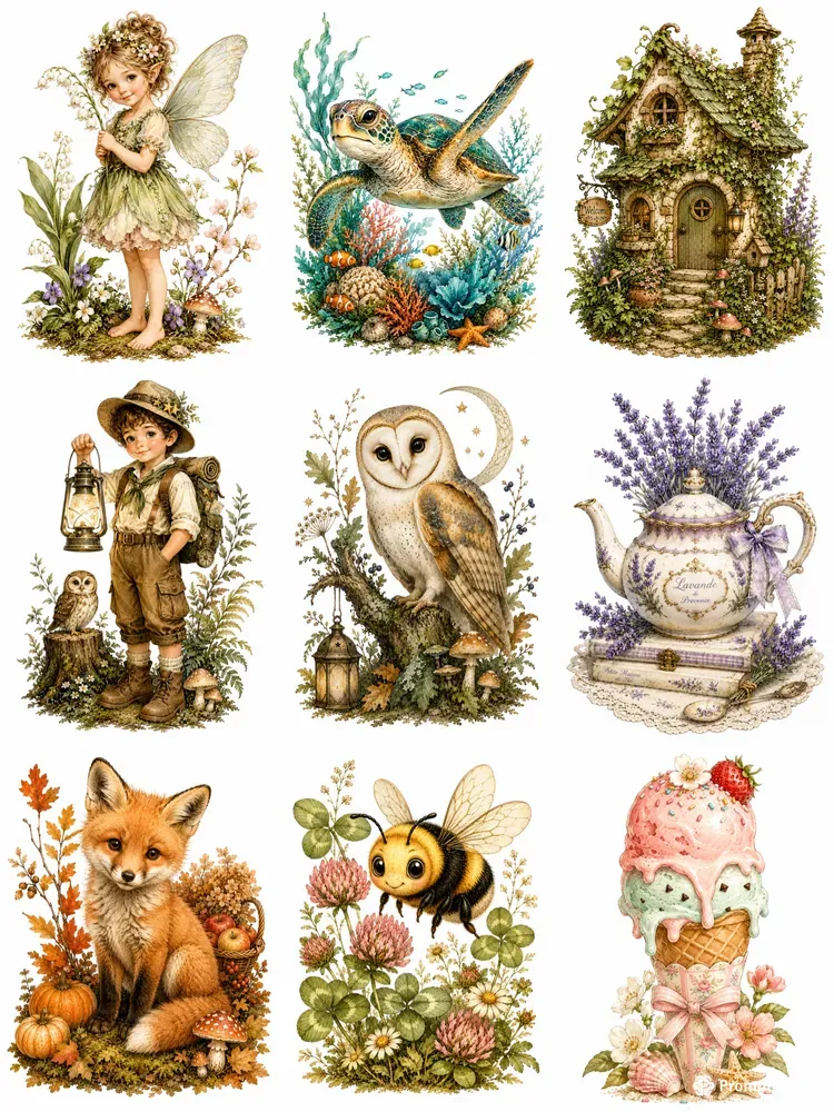 Vintage Pressed Flower Clipart Makers