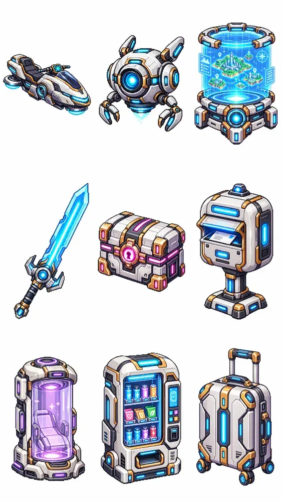 16bit Utopia Futuristic RPG Game Assets