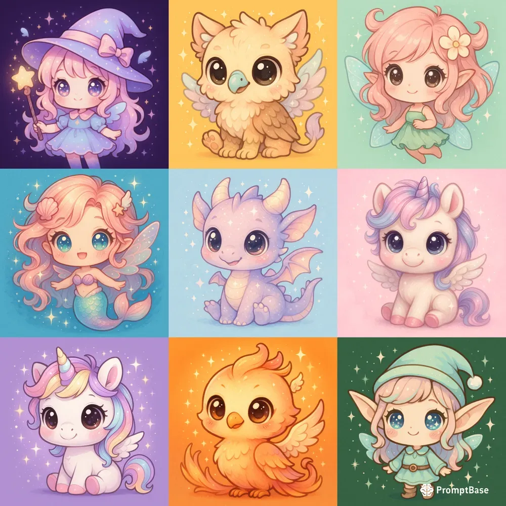 Cute Chibi Fantasy Creatures