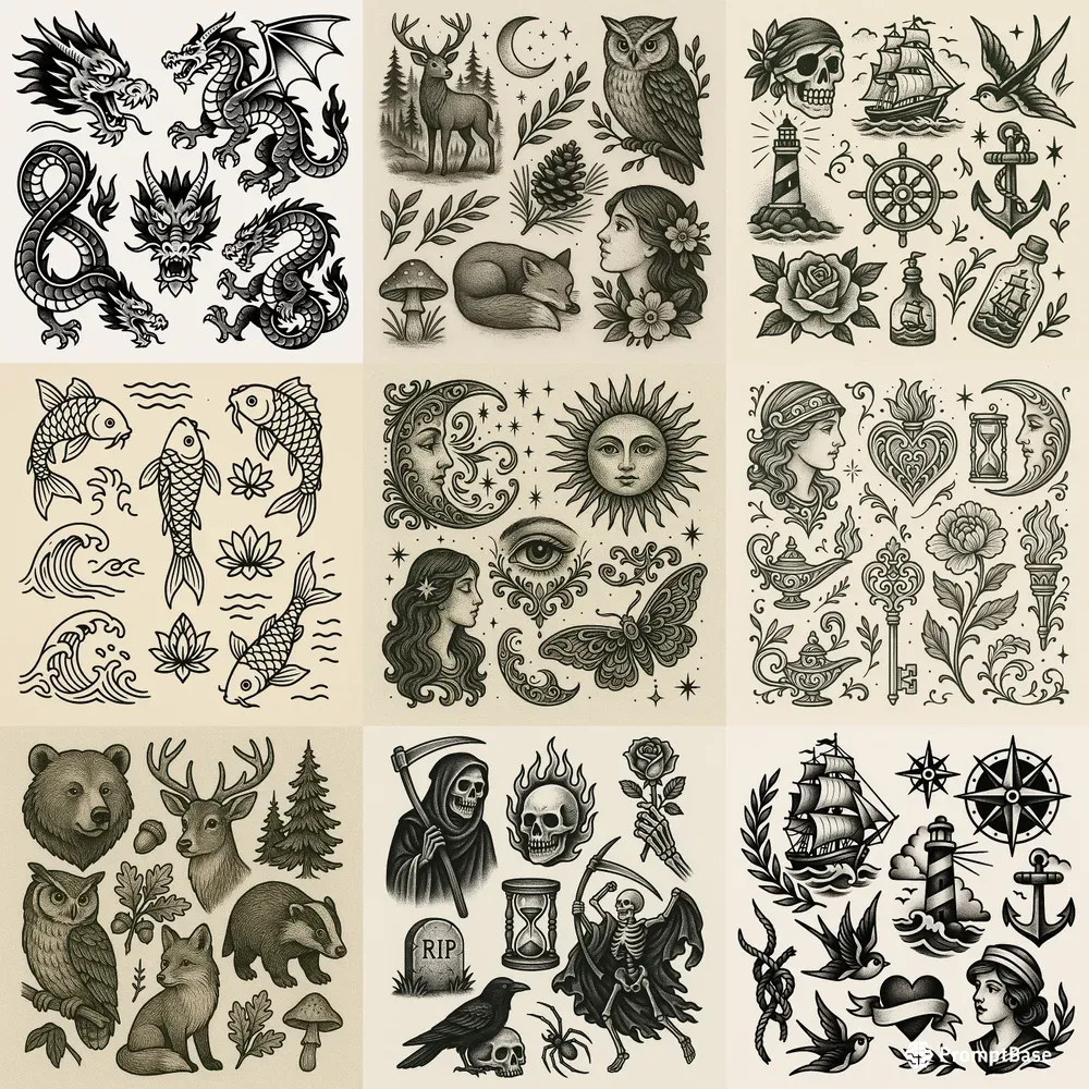 Pro Tattoo Flash Generator Prompts