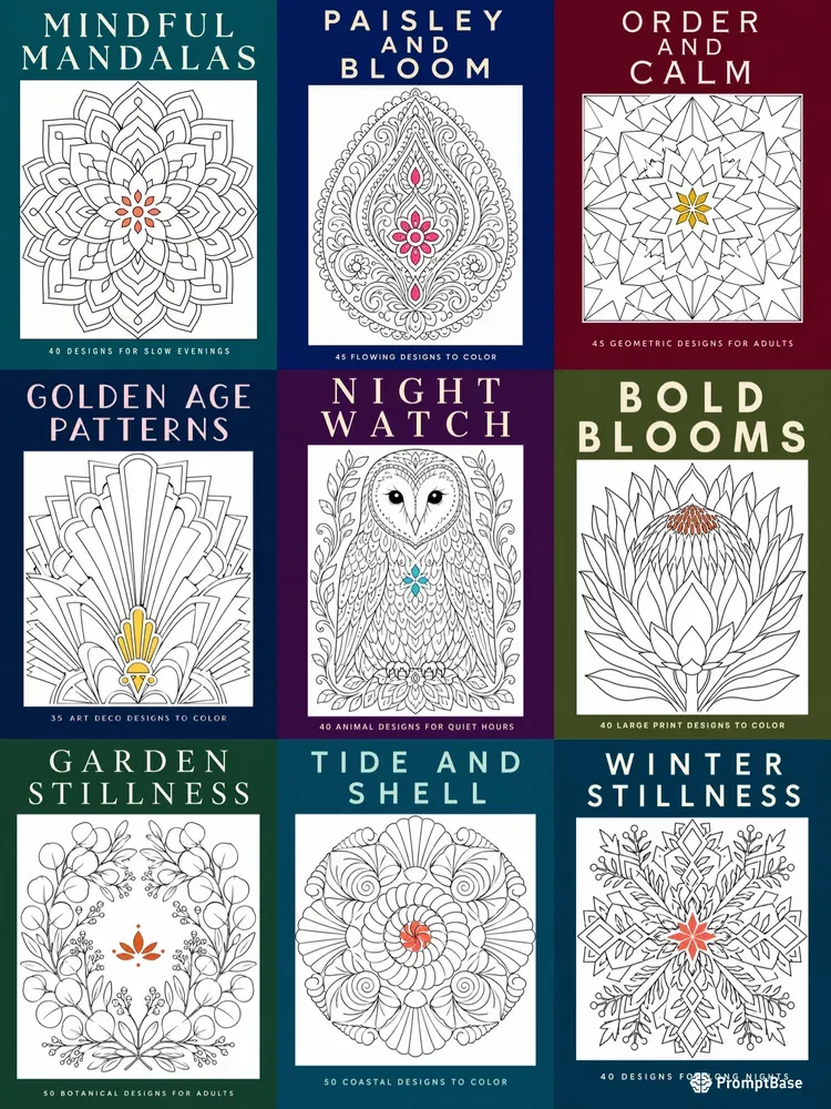 KDP Adult Coloring Book Cover Designs
