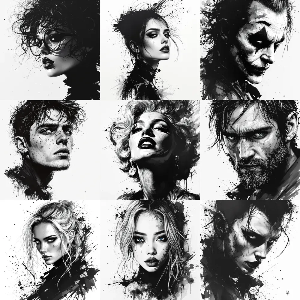 Dark Ink Character Portraits