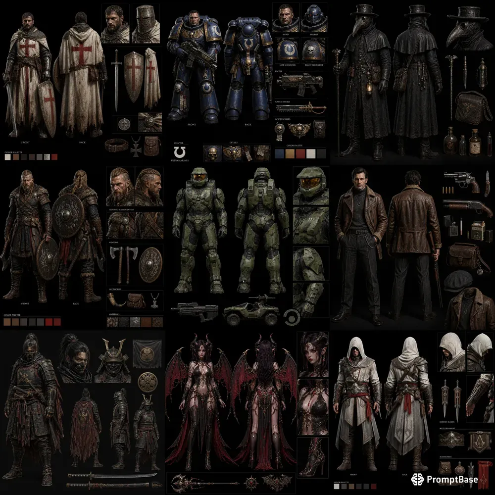 Dark Fantasy Game Concept Characters