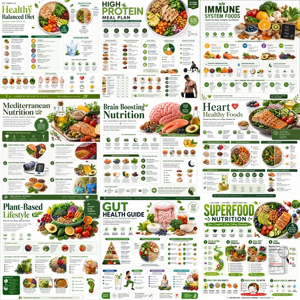 Healthy Living Infographic Posters