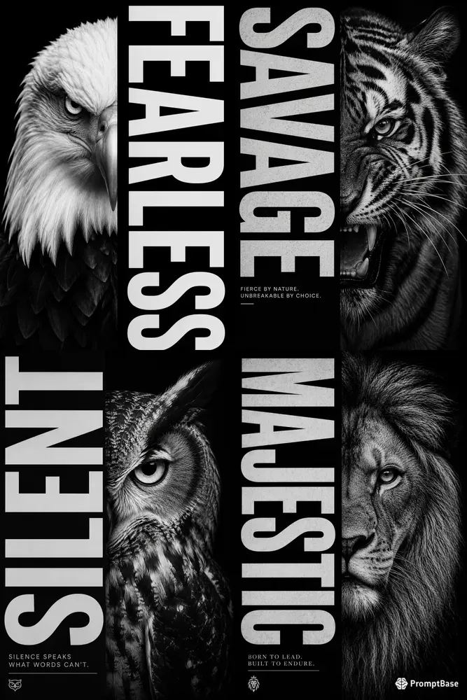 Minimalist Animal Word Posters