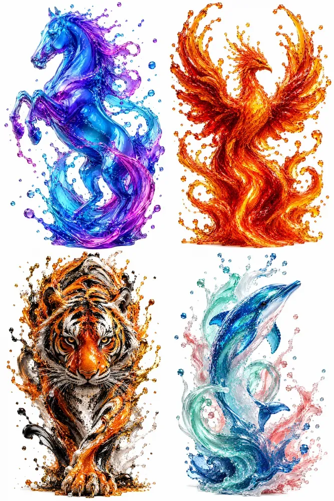 Abstract Liquid Animal Art