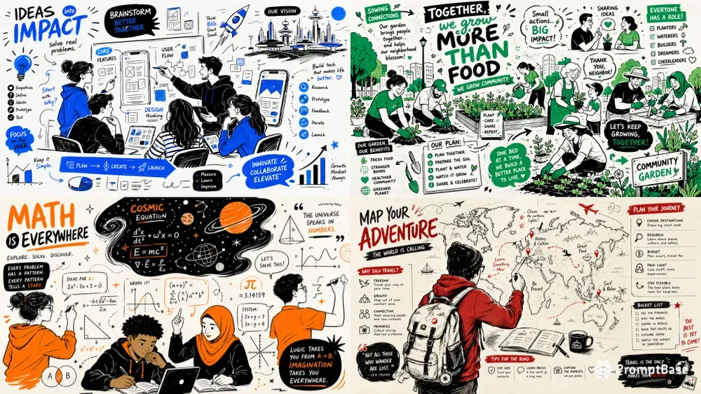 Modern Visual Storyboard Mural Assets