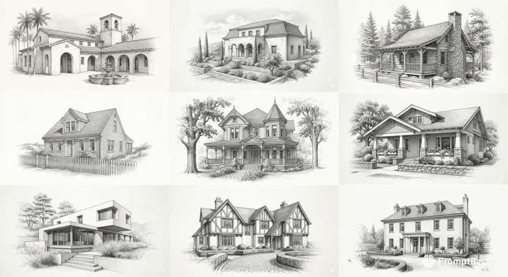 Pencil Sketch House Portrait Generator