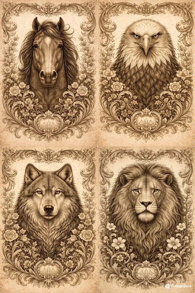 Vintage Archival Animal Engravings