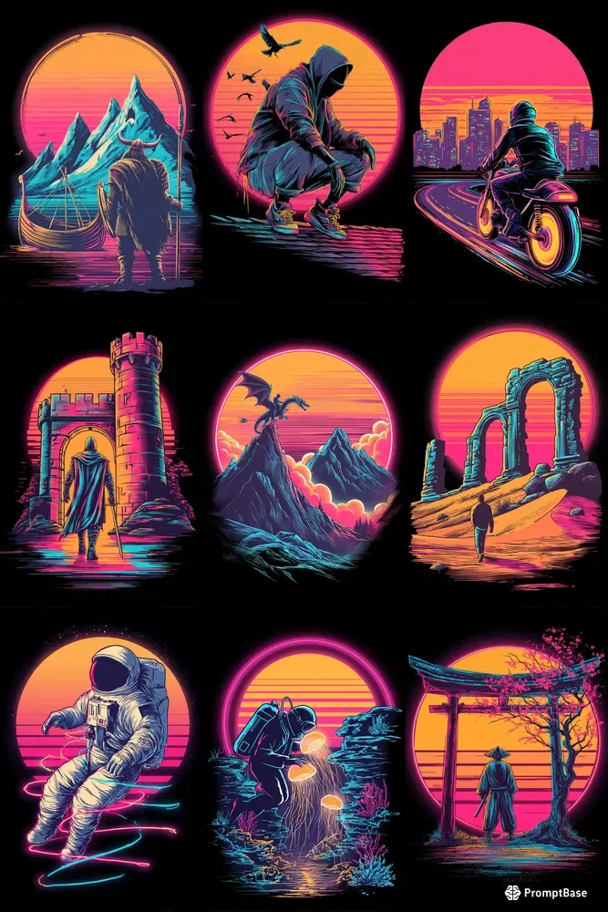 Retro Neon Poster Collections