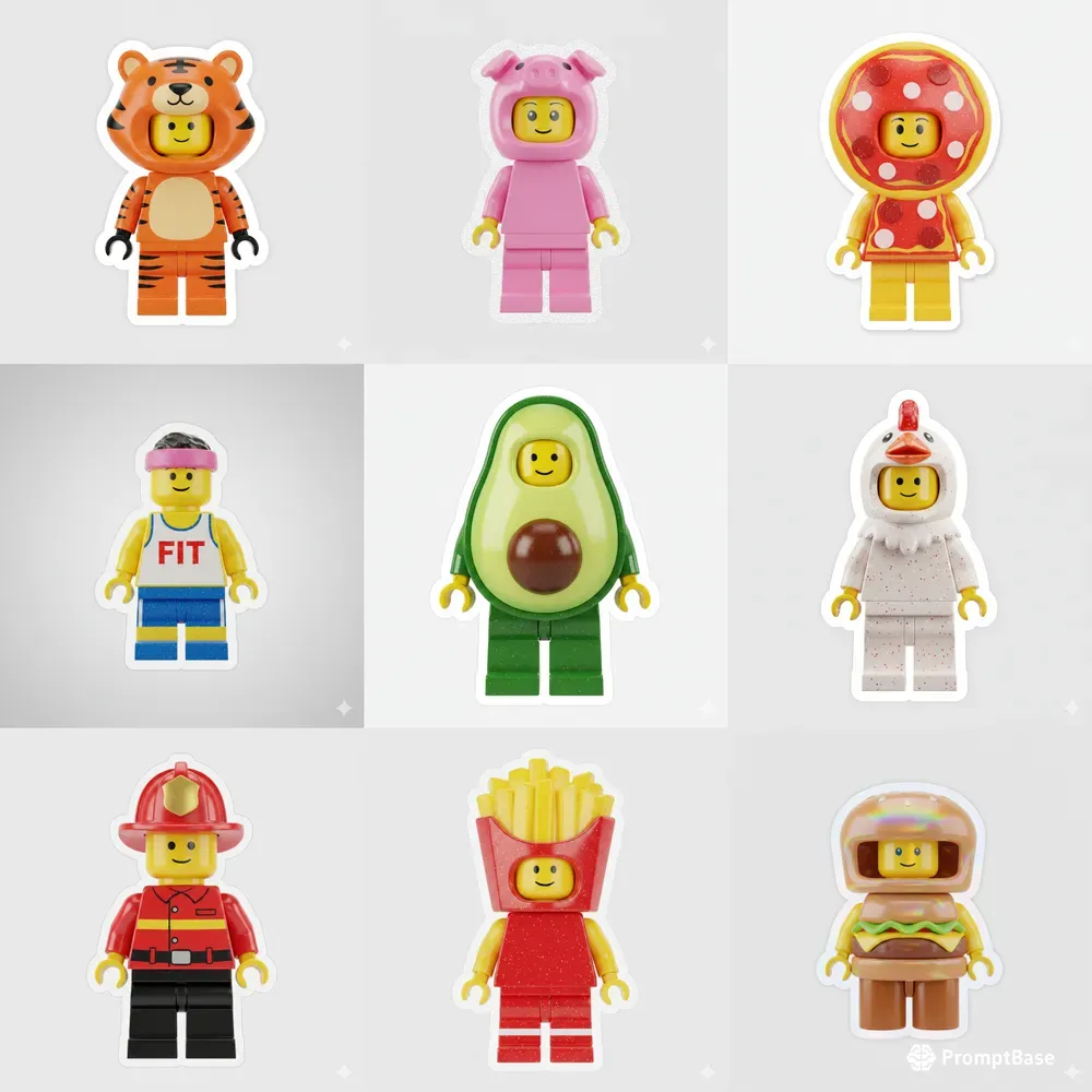 Lego Minifigures Unique Outfit Stickers