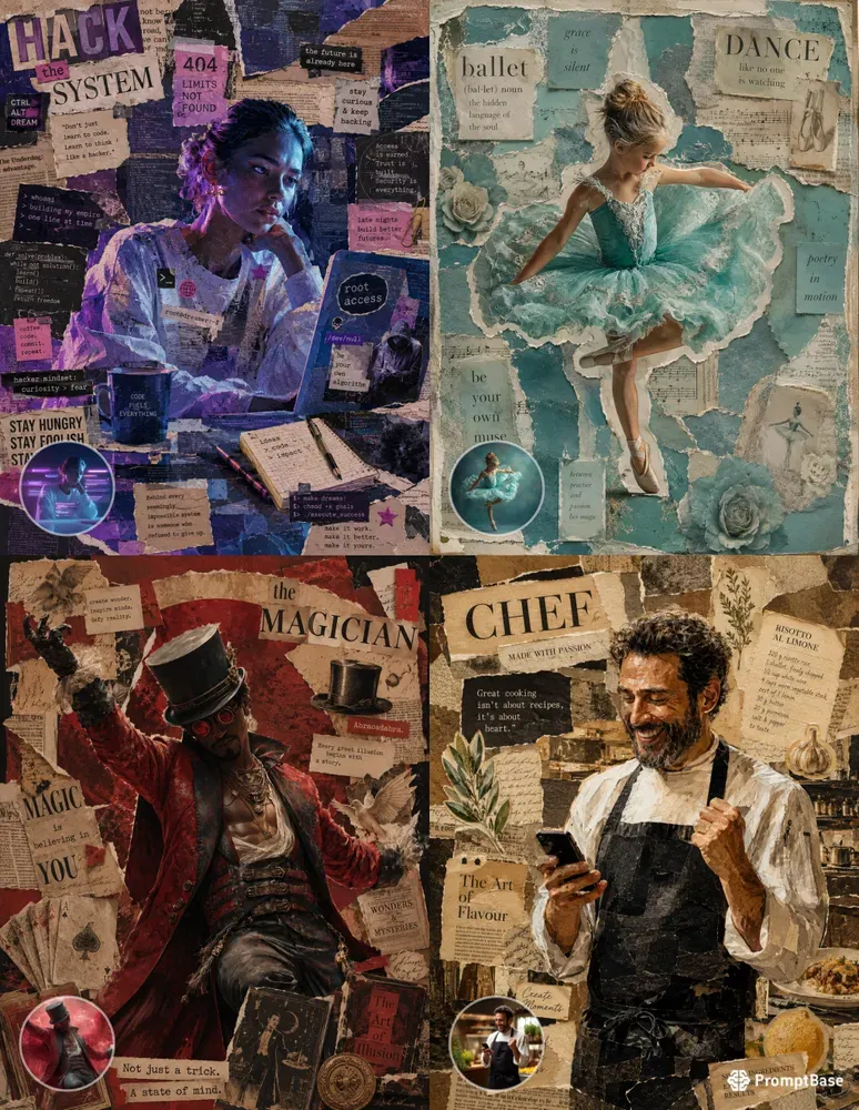 Torn Paper Portraits