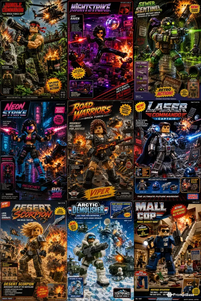 80s Action Brick Hero Generator