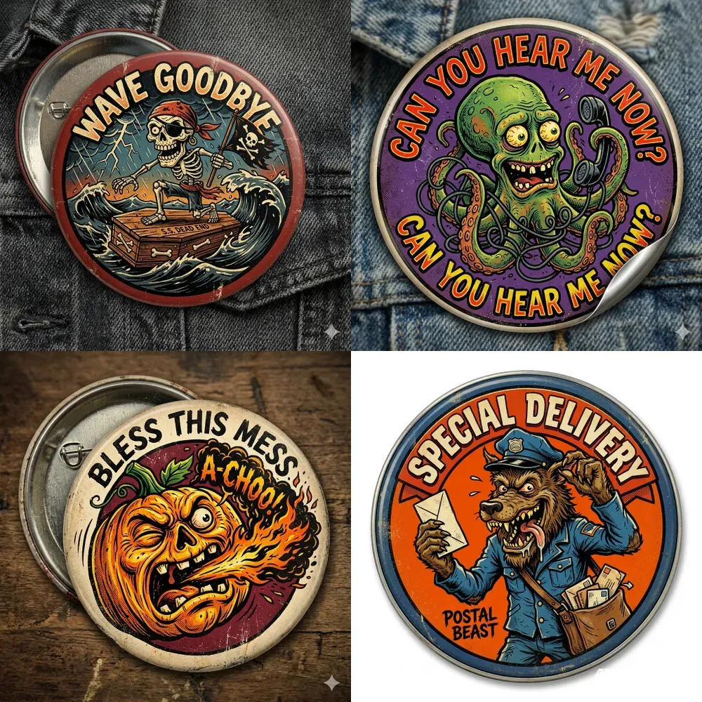 Retro Horror Button Generator