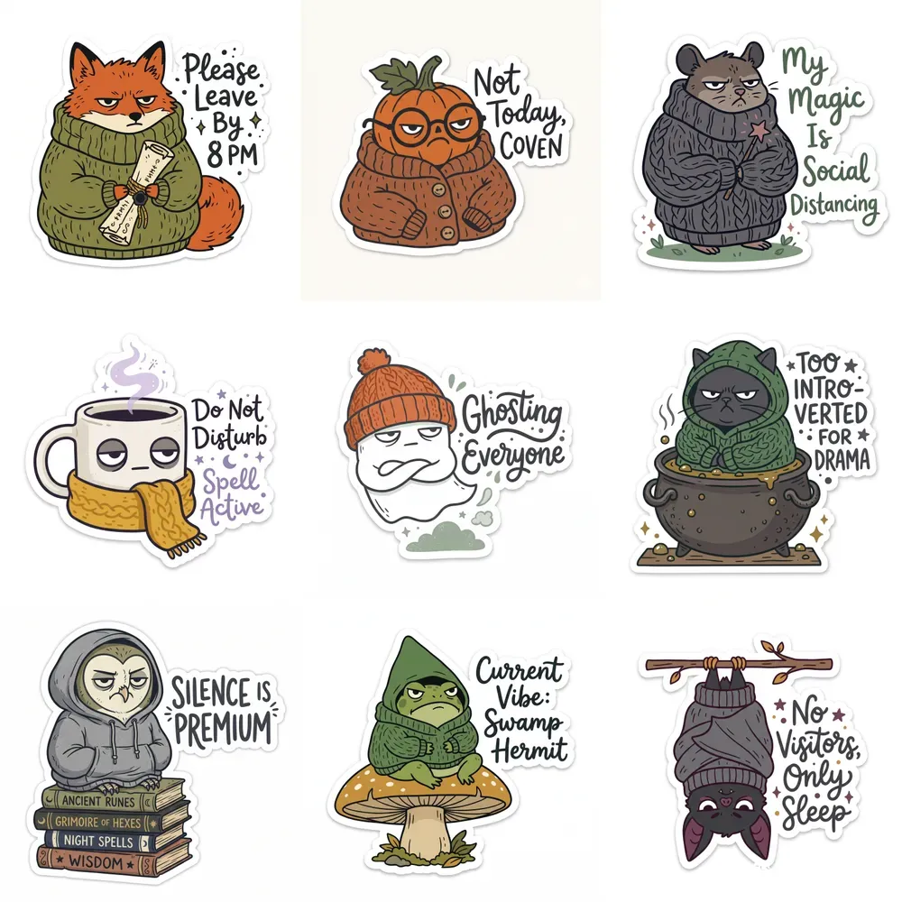 Cozy Introvert Sticker Packs
