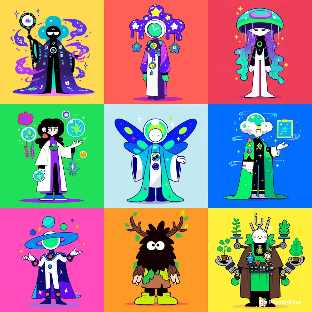 Vibrant Fantasy Characters Illustrations