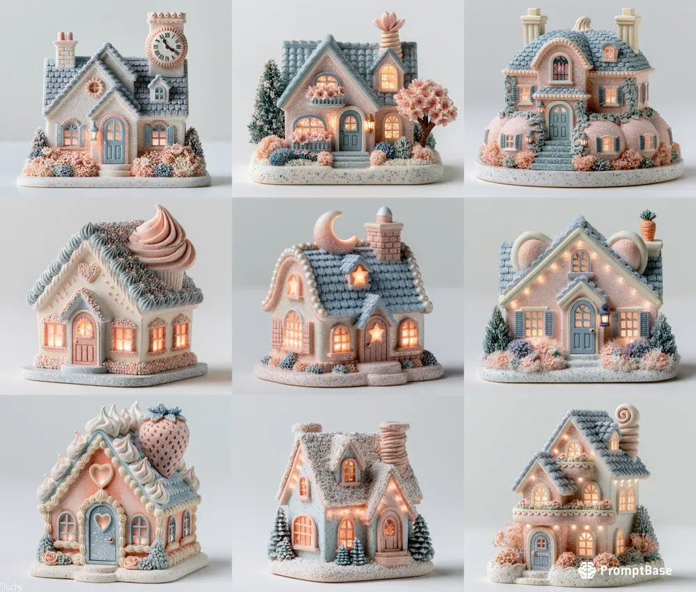 3d Cozy Fairy Village Cliparts