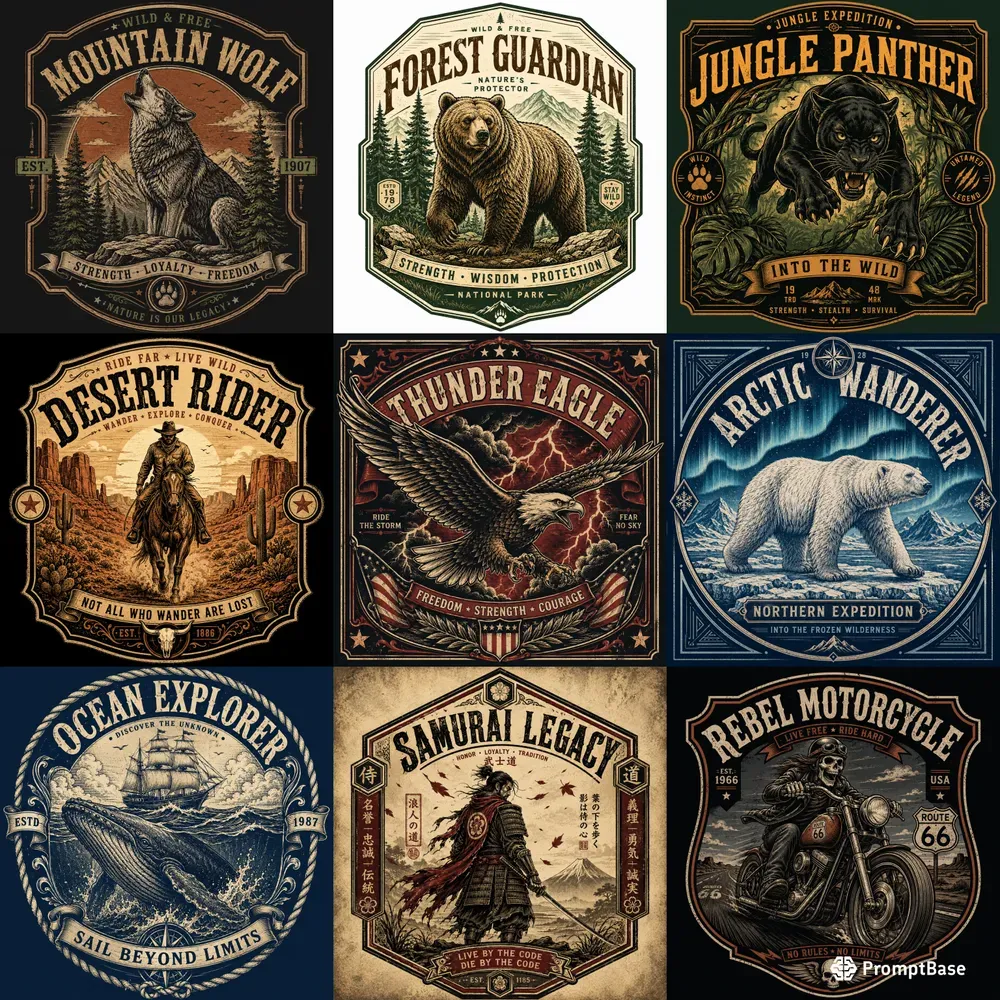 Vintage Wild Spirit Badge Packs
