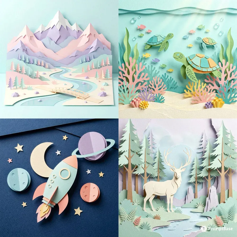 3d Paper Cutout Flat Illustrations