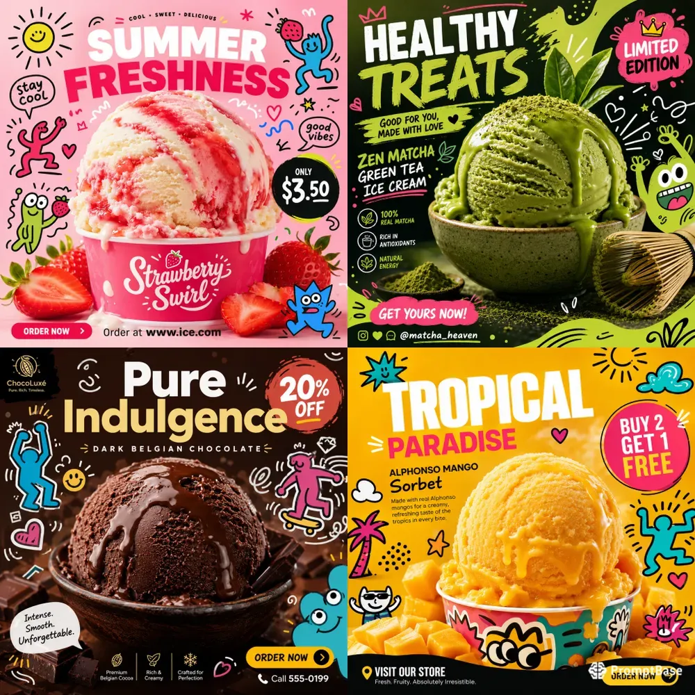 Artisan Ice Cream Social Media Ads