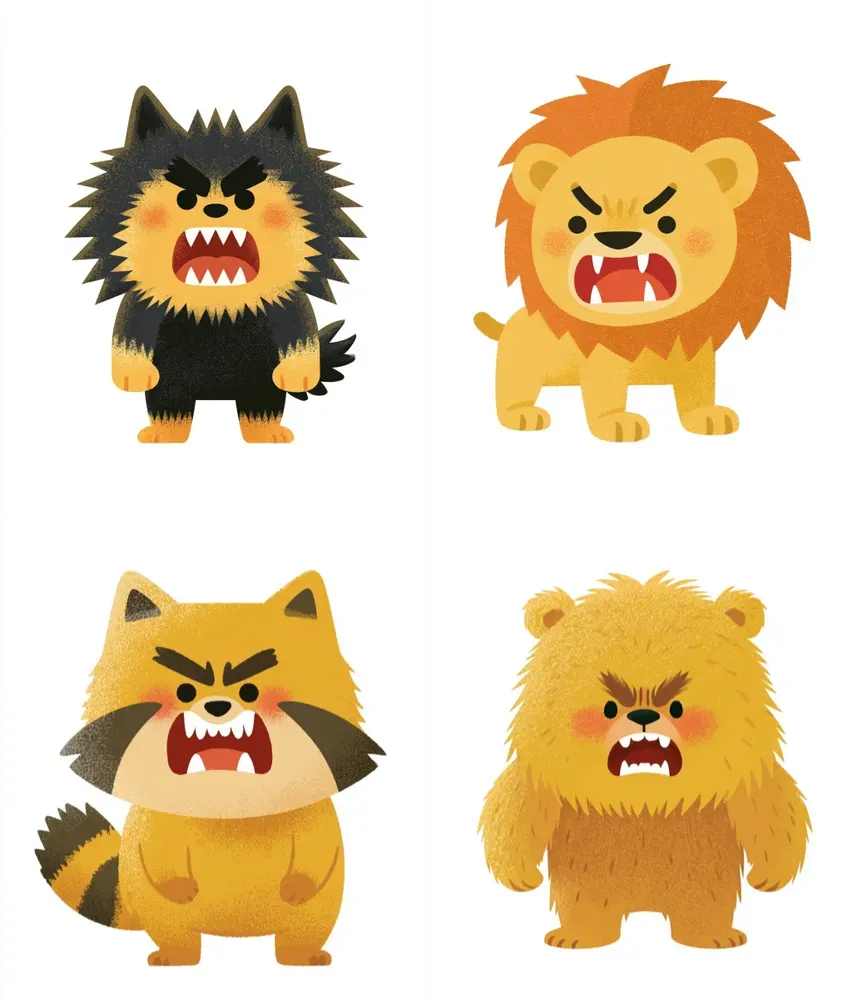 Angry Cute Animal Stickers