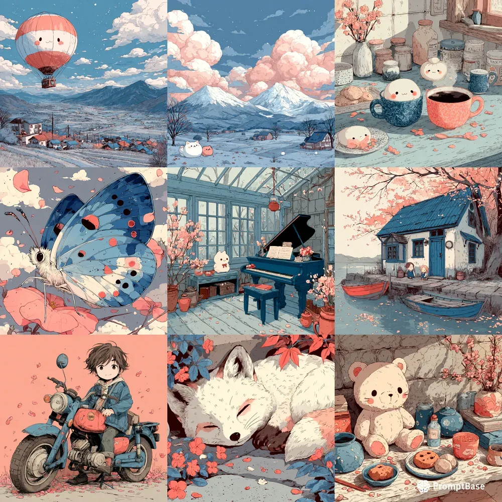 Watercolor Kawaii Cozy Anime Charms