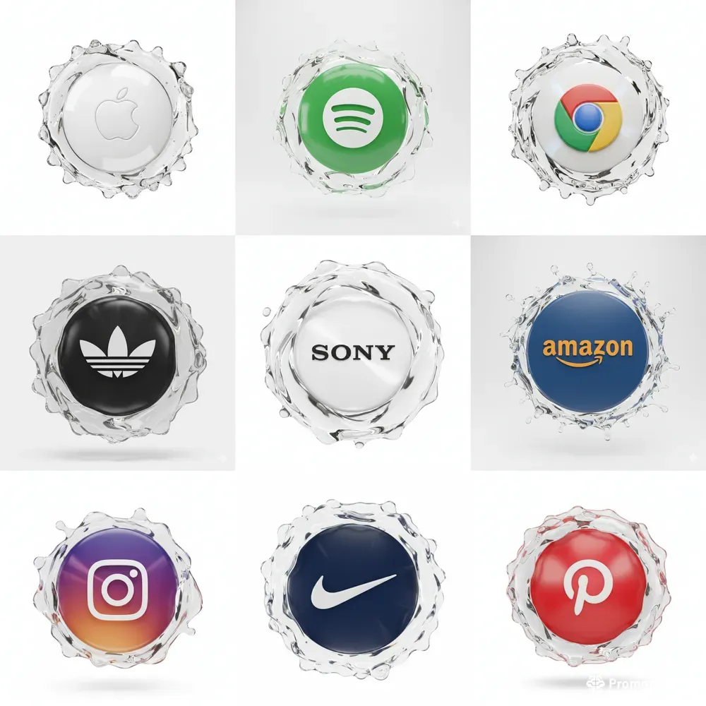 Ultra Clean 3D Glass Splash Logos