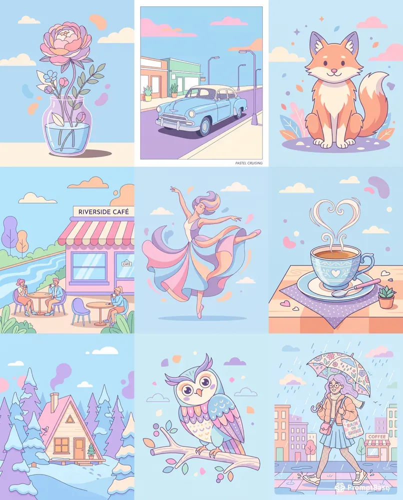 Pastel Pop Vector Illustrations