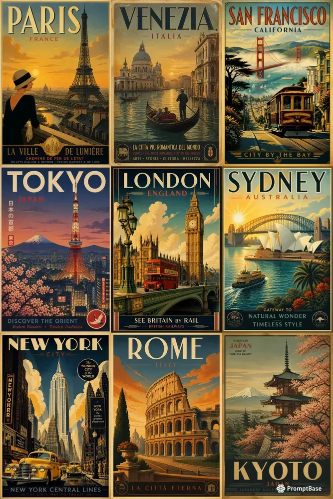 World Cities Retro Poster Generator